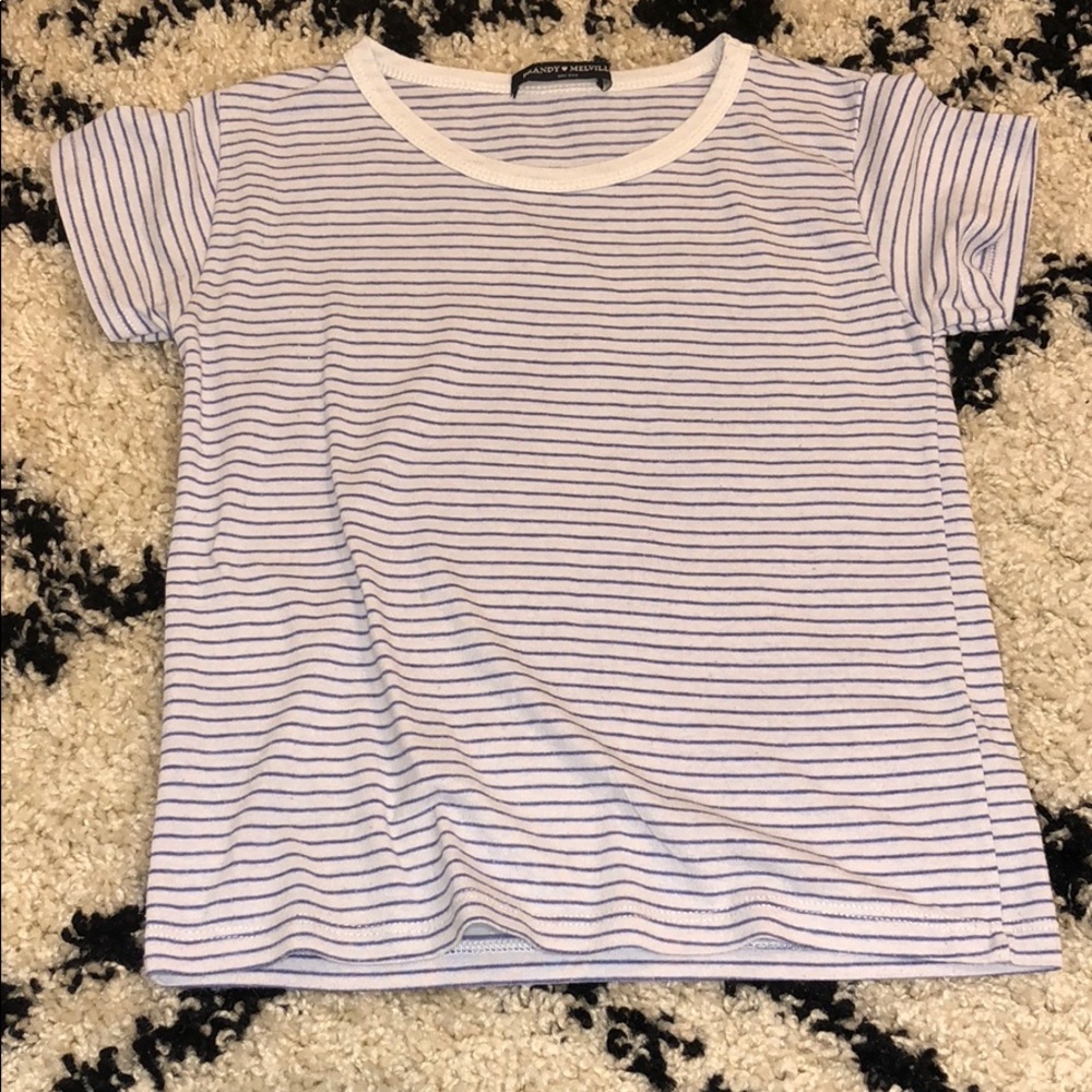 brandy melville periwinkle stripped short sleeve